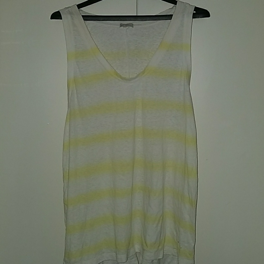 Gap yellow striped linen loose tank top XL